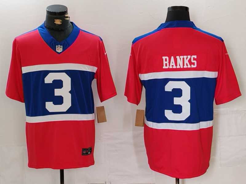 Men%27s New York Giants #3 Deonte Banks Century Red Alternate Vapor FUSE Limited Stitched Jersey->new york giants->NFL Jersey